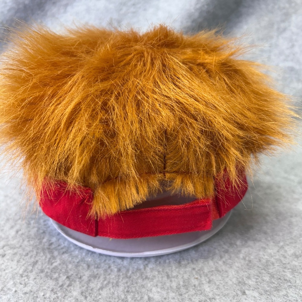 Trump 2020 Red Unbranded Novelty Faux Fur Hair Visor Hat Adjustable OSFM - Picture 3 of 5